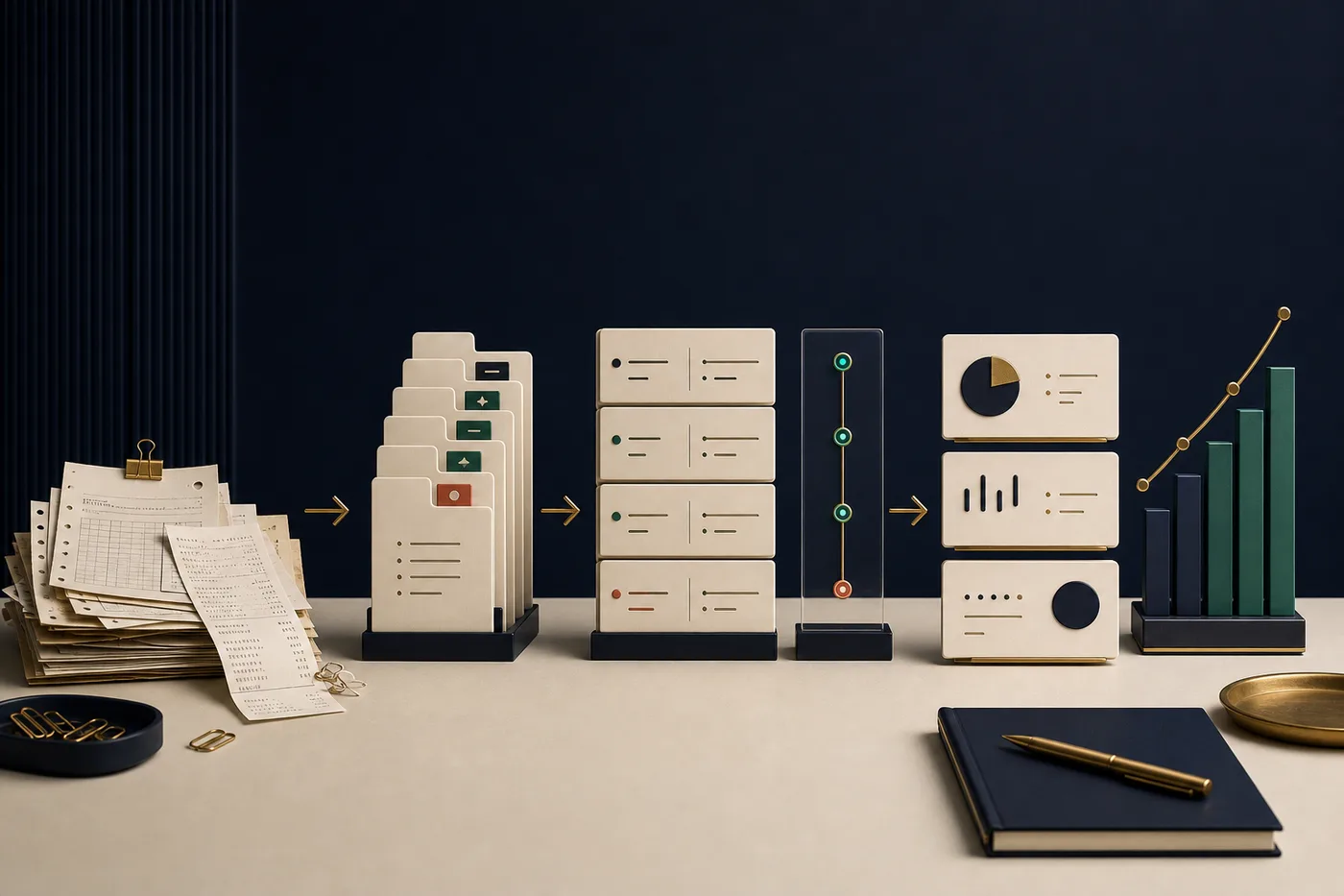 Bookkeeping records becoming evidence-backed findings and clear financial decisions