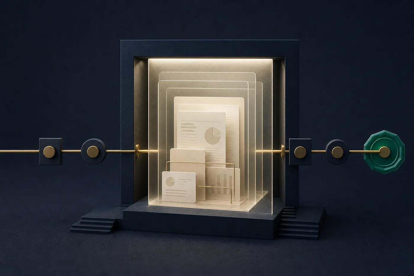 Financial records contained within layered privacy and audit controls